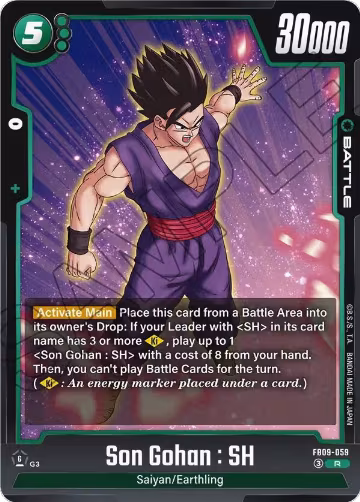 Son Gohan : SH - FB09-059 (FB09-059), Dual Evolution — DB Fusion card price