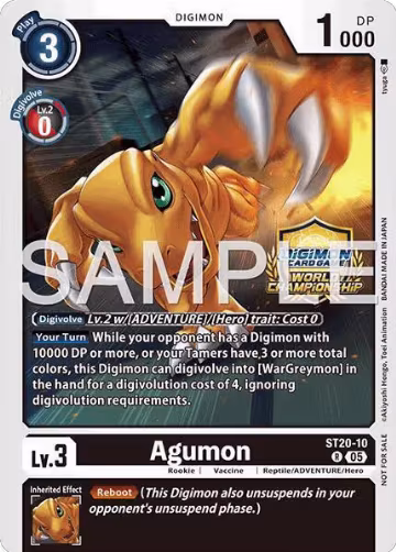 Agumon (World Championship 26–27 Regionals Season 1) (ST20-10 R) — card price