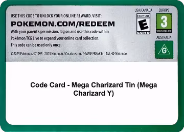 Code Card - Mega Charizard Tin (Mega Charizard Y), Miscellaneous Cards & Products — Pokémon card price