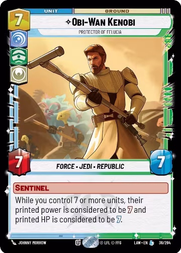 Obi-Wan Kenobi - Protector of Felucia (36/264), A Lawless Time — Star Wars card price