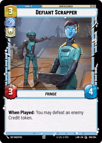 Defiant Scrapper (106/264), A Lawless Time — Star Wars card price