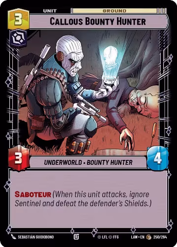 Callous Bounty Hunter (250/264), A Lawless Time — Star Wars card price