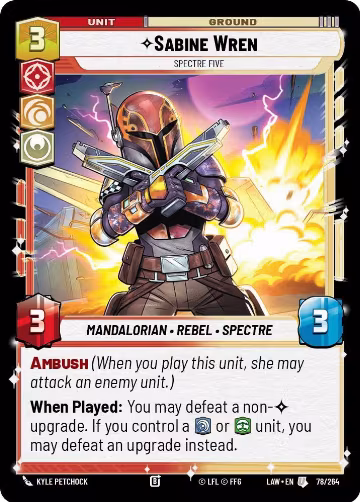 Sabine Wren - Spectre Five (78/264), A Lawless Time — Star Wars card price