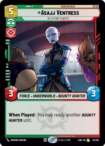 Asajj Ventress - Reluctant Hunter (61/264), A Lawless Time — Star Wars card price