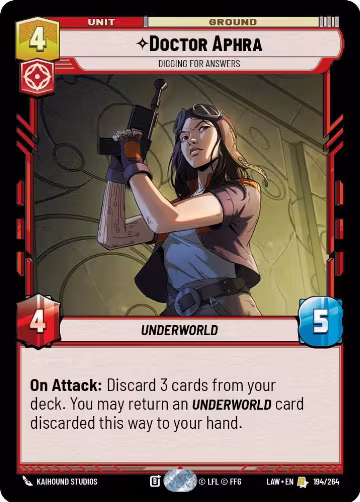 Doctor Aphra - Digging for Answers (194/264), A Lawless Time — Star Wars card price
