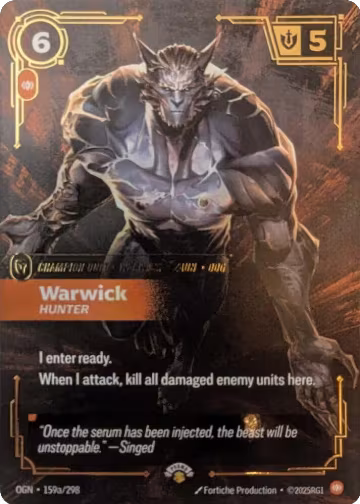 Warwick, Hunter (159a/298), Riftbound Promotional Cards — Riftbound card price