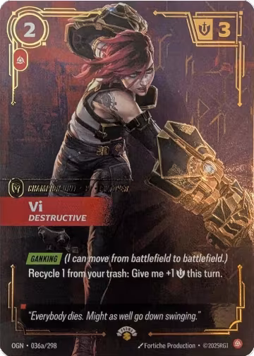 Vi, Destructive (036a/298), Riftbound Promotional Cards — Riftbound card price