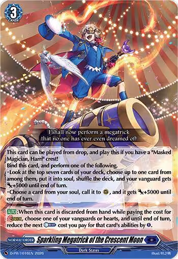 Sparkling Megatrick of the Crescent Moon (D-PR/1016EN), D Promo Cards — Vanguard card price