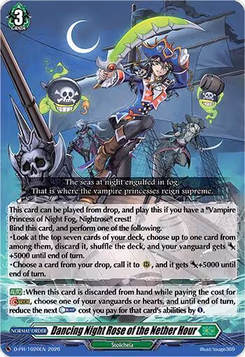 Dancing Night Rose of the Nether Hour (D-PR/1020EN), D Promo Cards — Vanguard card price