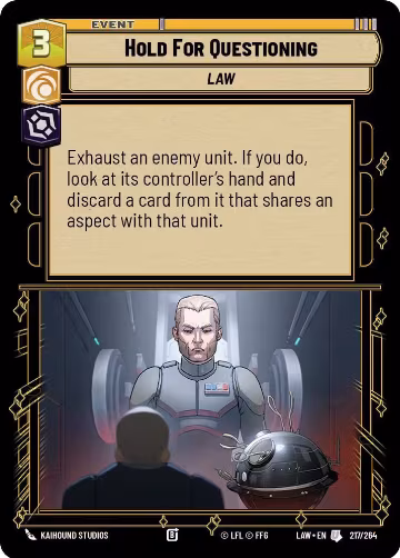 Hold for Questioning (217/264), A Lawless Time — Star Wars card price
