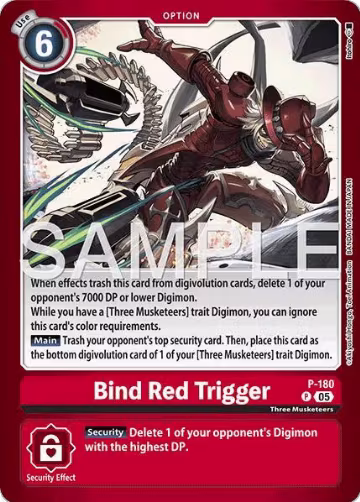 Bind Red Trigger (P-180 P), Limited Card Pack -Another Knight- — Digimon card price
