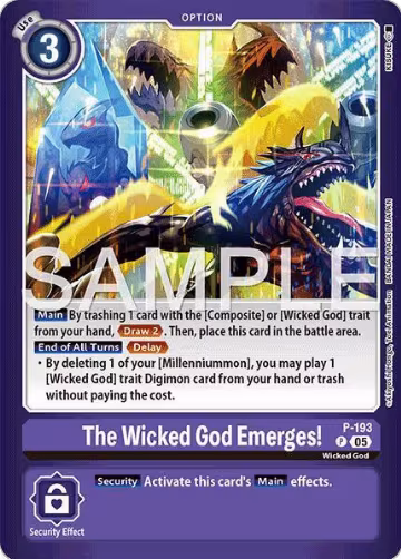 The Wicked God Emerges! (P-193 P), Limited Card Pack -Another Knight- — Digimon card price