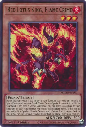 Red Lotus King, Flame Crime (MZMU-EN077), Maze of Muertos — Yu-Gi-Oh! card price