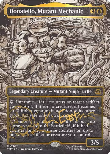 Donatello, Mutant Mechanic (Borderless) (Gold-Stamped Signature) (302) — card price