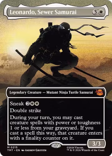 Leonardo, Sewer Samurai (Borderless) (215), Teenage Mutant Ninja Turtles — Magic card price