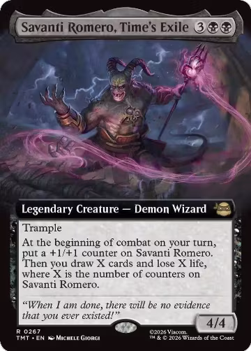 Savanti Romero, Time's Exile (Extended Art) (267), Teenage Mutant Ninja Turtles — Magic card price