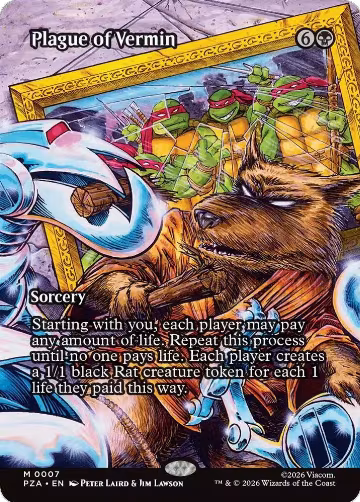 Plague of Vermin (Borderless) (7), Teenage Mutant Ninja Turtles Source Material — Magic card price