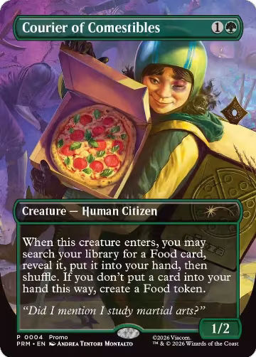 Courier of Comestibles (Borderless) (4), Unique and Miscellaneous Promos — Magic card price