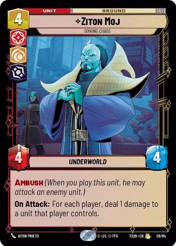 Ziton Moj - Sowing Chaos (29/84), Twin Suns — Star Wars card price