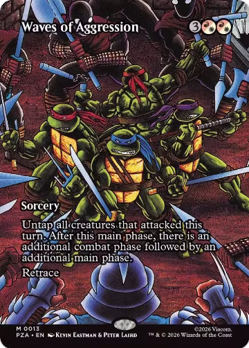 Waves of Aggression (Borderless) (13), Teenage Mutant Ninja Turtles Source Material — Magic card price