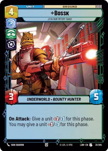 Bossk - Join Our Merry Band (31/264), A Lawless Time — Star Wars card price