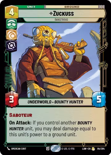 Zuckuss - Dangerous (64/264), A Lawless Time — Star Wars card price