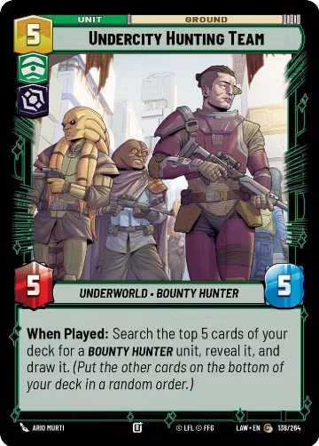 Undercity Hunting Team (138/264), A Lawless Time — Star Wars card price