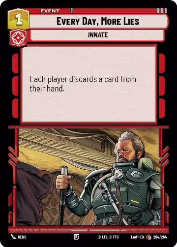 Every Day, More Lies (204/264), A Lawless Time — Star Wars card price