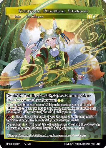 Kuzunoha, Primordial Shikigami (MP03-043 RR), Masterpiece Collection 03 "Dimensional Hope" — Force of Will card price