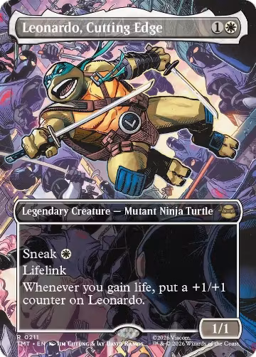 Leonardo, Cutting Edge (Borderless) (211), Teenage Mutant Ninja Turtles — Magic card price