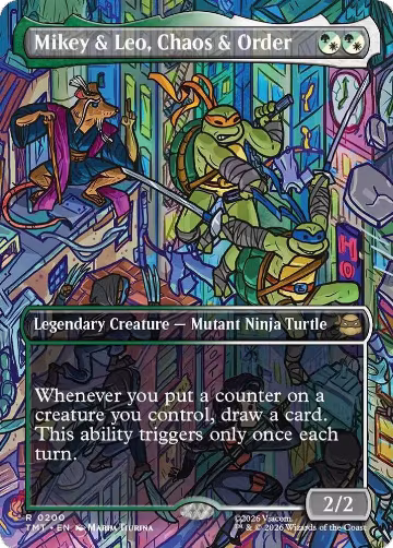 Mikey & Leo, Chaos & Order (Borderless) (200), Teenage Mutant Ninja Turtles — Magic card price