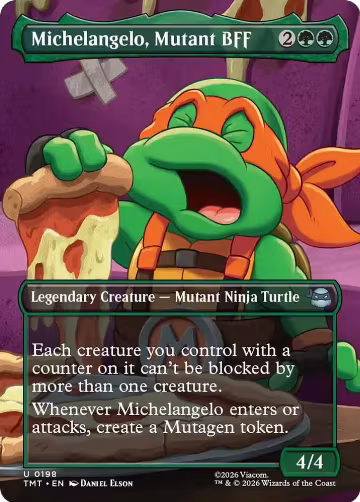 Michelangelo, Mutant BFF (Borderless) (198), Teenage Mutant Ninja Turtles — Magic card price