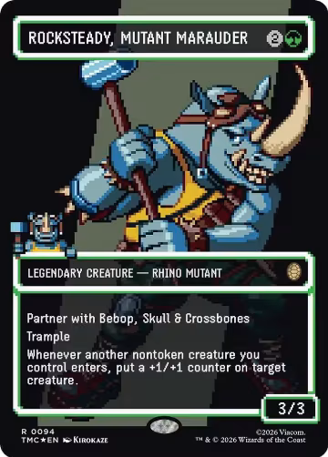 Rocksteady, Mutant Marauder (Borderless) (Surge Foil) (94), Commander: Teenage Mutant Ninja Turtles — Magic card price