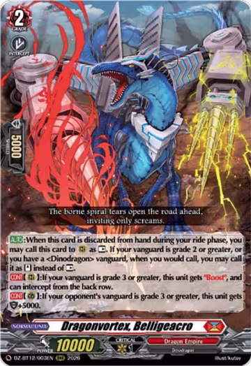 Dragonvortex, Belligeacro (DZ-BT12/003EN), DZ-BT12: Chasm of Lost Souls — Vanguard card price