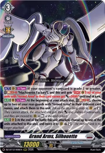 Grand Arms, Silhouette (DZ-BT12/008EN), DZ-BT12: Chasm of Lost Souls — Vanguard card price