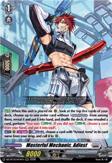 Masterful Mechanic, Adiest (DZ-BT12/010EN), DZ-BT12: Chasm of Lost Souls — Vanguard card price