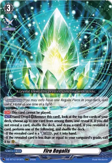 Fire Regalis (DZ-BT12/019EN), DZ-BT12: Chasm of Lost Souls — Vanguard card price