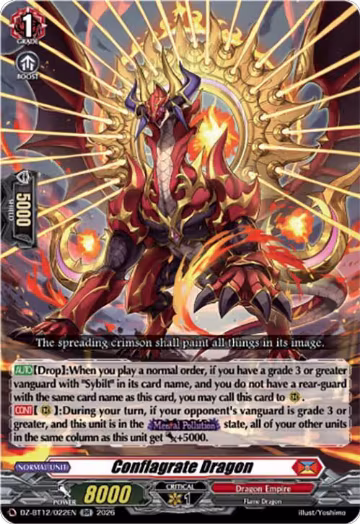 Conflagrate Dragon (DZ-BT12/022EN), DZ-BT12: Chasm of Lost Souls — Vanguard card price