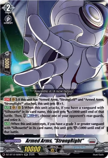 Armed Arms, "StrongRight" (DZ-BT12/028EN), DZ-BT12: Chasm of Lost Souls — Vanguard card price