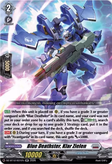 Blue Deathster, Klar Zielen (DZ-BT12/031EN), DZ-BT12: Chasm of Lost Souls — Vanguard card price