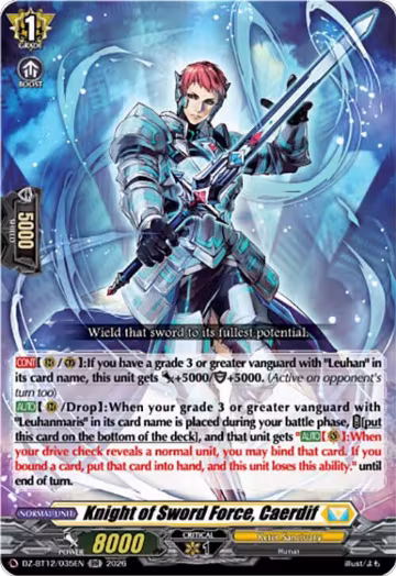 Knight of Sword Force, Caerdif (DZ-BT12/035EN), DZ-BT12: Chasm of Lost Souls — Vanguard card price