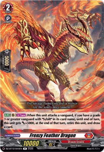 Frenzy Feather Dragon (DZ-BT12/044EN), DZ-BT12: Chasm of Lost Souls — Vanguard card price