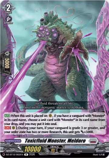Toxicfluid Monster, Meldoro (DZ-BT12/052EN), DZ-BT12: Chasm of Lost Souls — Vanguard card price
