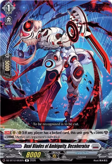 Dual Blades of Ambiguity, Decoheraise (DZ-BT12/053EN), DZ-BT12: Chasm of Lost Souls — Vanguard card price