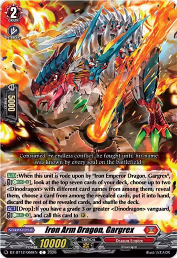 Iron Arm Dragon, Gargrex (DZ-BT12/066EN), DZ-BT12: Chasm of Lost Souls — Vanguard card price