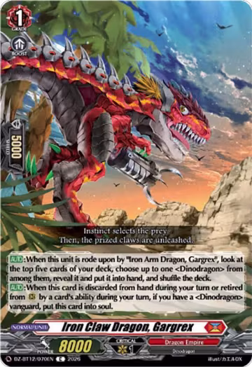 Iron Claw Dragon, Gargrex (DZ-BT12/070EN), DZ-BT12: Chasm of Lost Souls — Vanguard card price