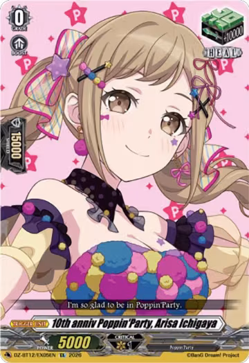 10th anniv Poppin'Party, Arisa Ichigaya (DZ-BT12/EX05EN), DZ-BT12: Chasm of Lost Souls — Vanguard card price