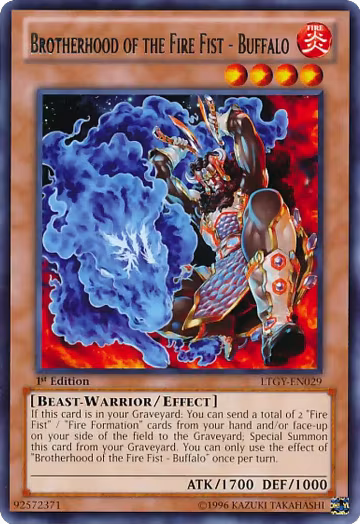 Brotherhood of the Fire Fist - Buffalo (LTGY-EN029), Lord of the Tachyon Galaxy — Yu-Gi-Oh! card price