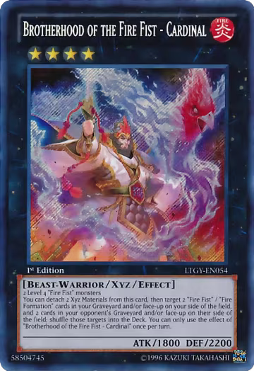 Brotherhood of the Fire Fist - Cardinal (LTGY-EN054), Lord of the Tachyon Galaxy — Yu-Gi-Oh! card price