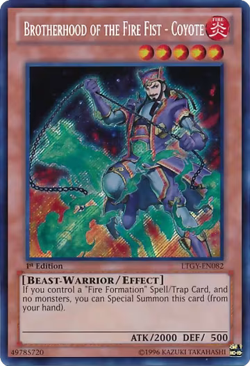 Brotherhood of the Fire Fist - Coyote (LTGY-EN082), Lord of the Tachyon Galaxy — Yu-Gi-Oh! card price